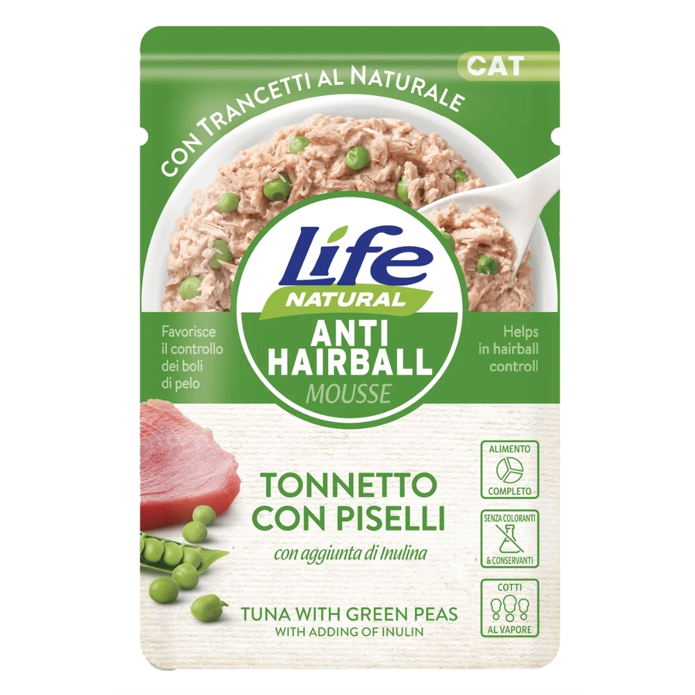 Life Cat Natural Anti-hairball Тунец с горохом 