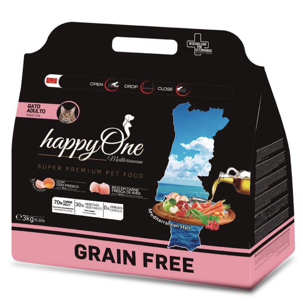 HappyOne Mediterraneum Grain Free Adult Cat Fresh Meat 