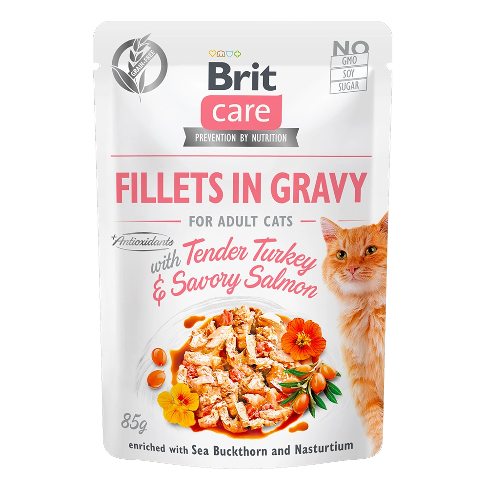 Brit Care Cat Pouch з індичкою та лососем 