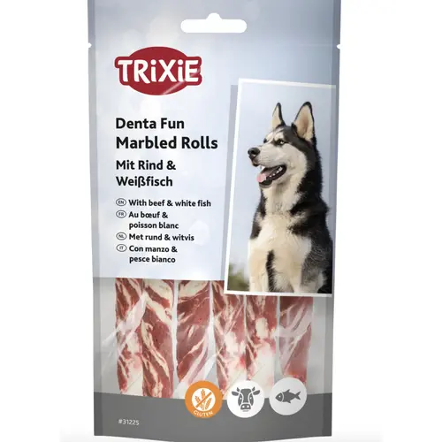 Trixie Denta Fun Marbled Rolls Beef & White Fish