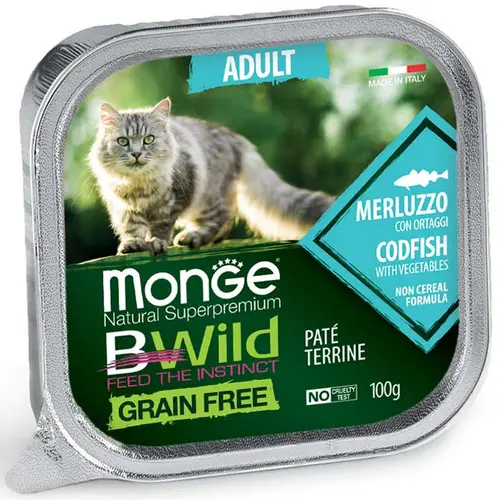 Monge Cat Bwild Grain Free Pate Тріска з овочами