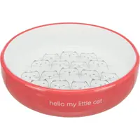 Trixie Керамічна миска з написом Hello my little cat для котів, корал