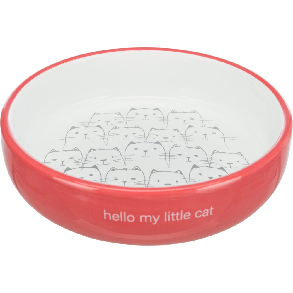 Trixie Керамічна миска з написом Hello my little cat для котів, корал 
