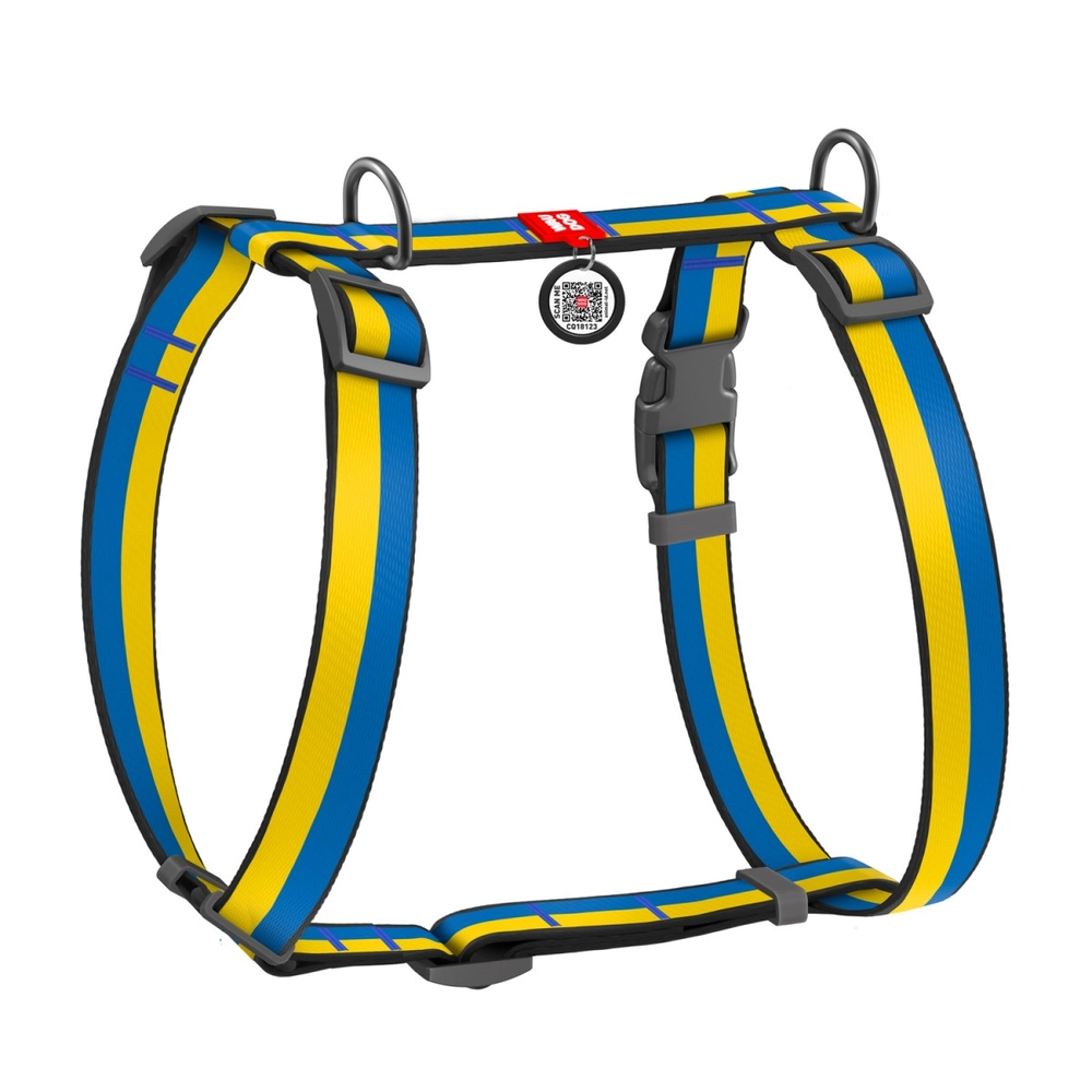 WAUDOG Nylon Шлея для собак Colors of freedom із QR-паспортом 