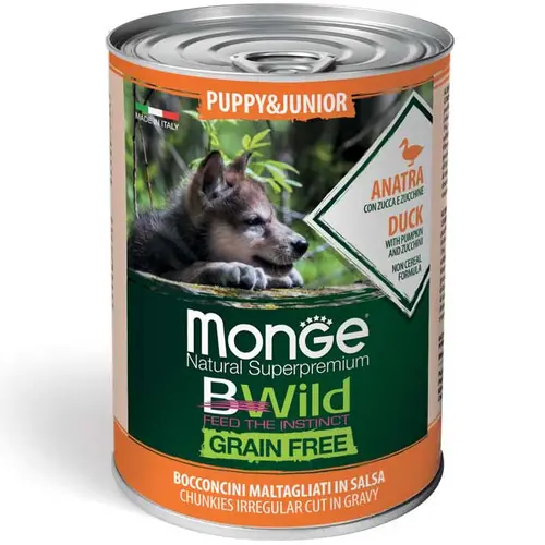 Monge Dog Wet Bwild Grain Free Puppy & Junior Утка с тыквой и цукини