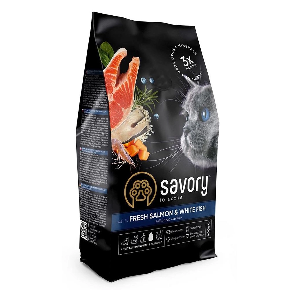 Savory Adult Cat Gourmand Свіжий лосось та біла риба 