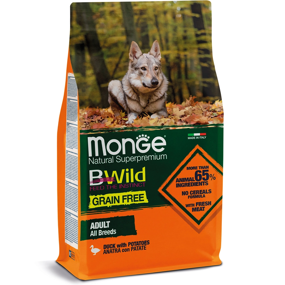 Monge Dog Bwild Grain Free All Breeds Adult Утка 
