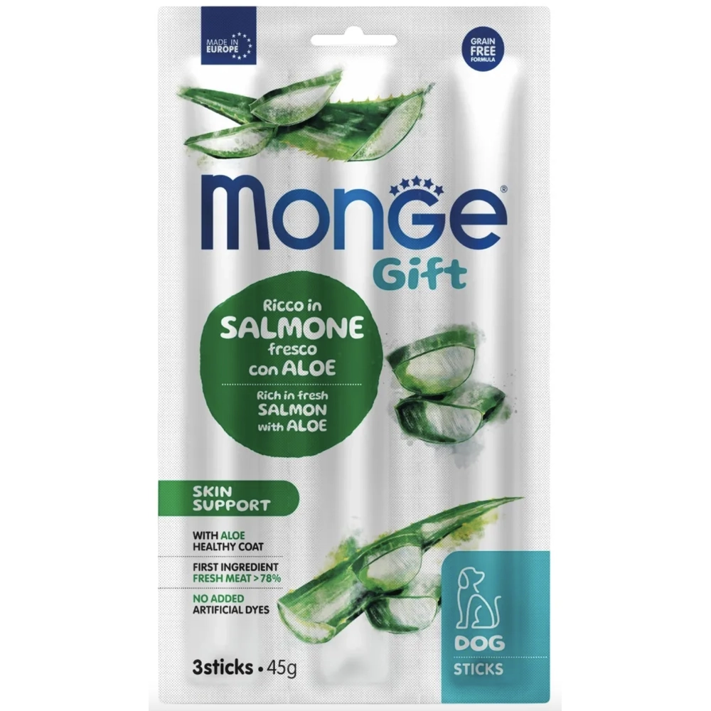 Monge Gift Dog Skin support Лосось и алоэ 