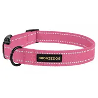 BronzeDog Брезент Нашийник для собак Рожевий
