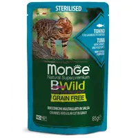 Monge Cat Wet Bwild Grain Free Sterilised Тунeць з креветками та овочами