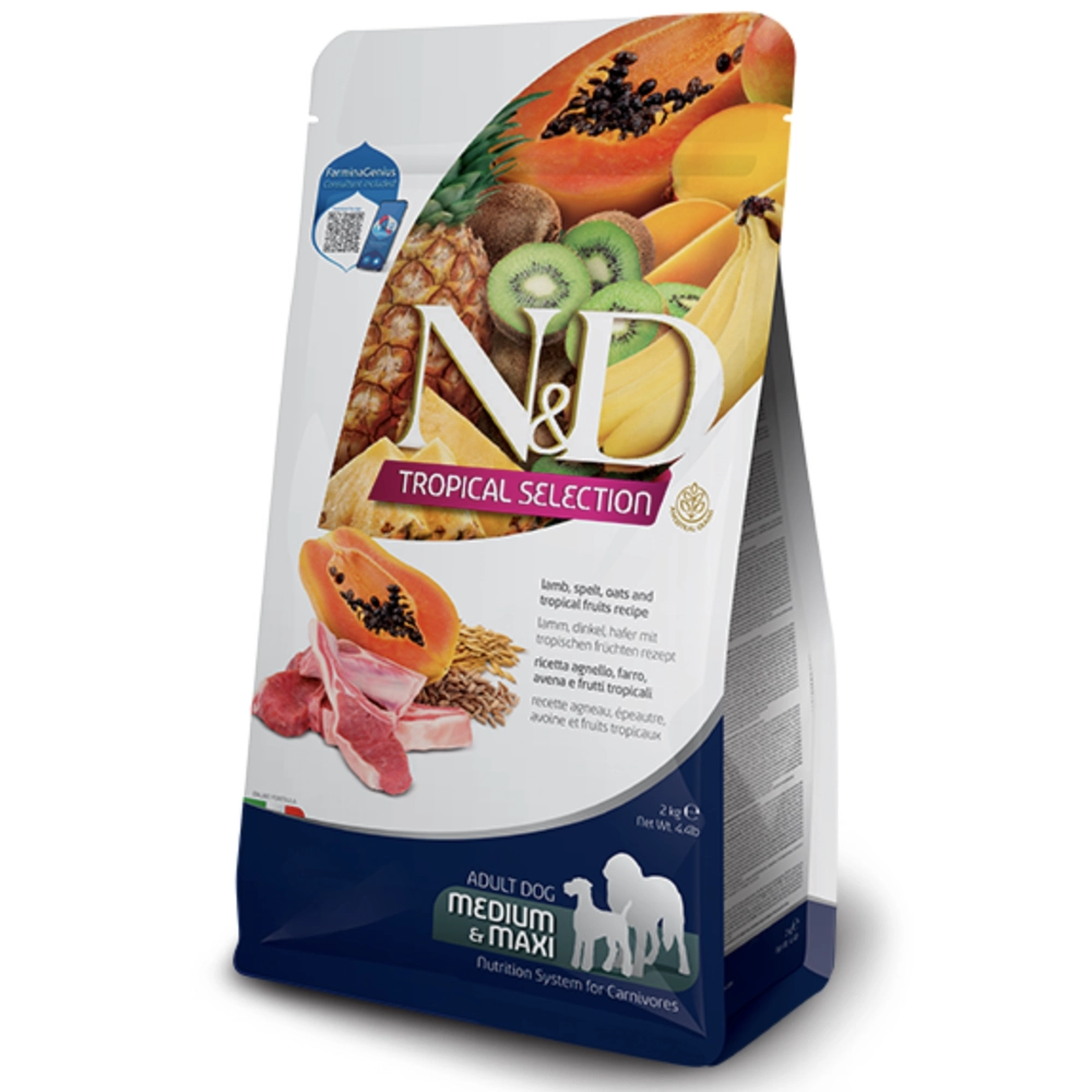 Farmina Dog N&D Tropical Selection Lamb, Spelt, Oats&Fruits Adult Medium&Maxi  