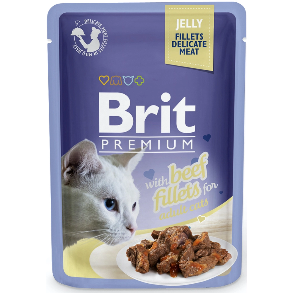 Brit Premium Cat Pouch with Beef Fillets in Jelly 