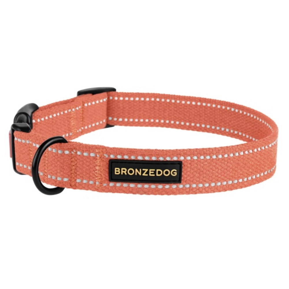 BronzeDog Брезент Нашийник для собак Помаранчевий 