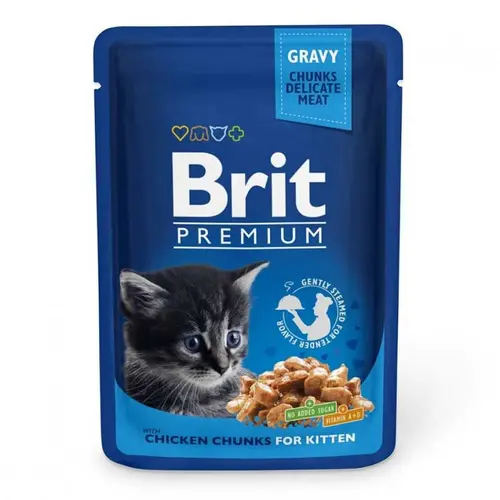 Brit Premium Cat pouch Kitten с курицей
