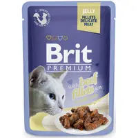 Brit Premium Cat Pouch with Beef Fillets in Jelly 