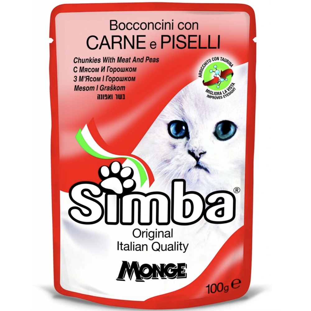 Monge Simba Cat Wet з м'ясом та горошком 