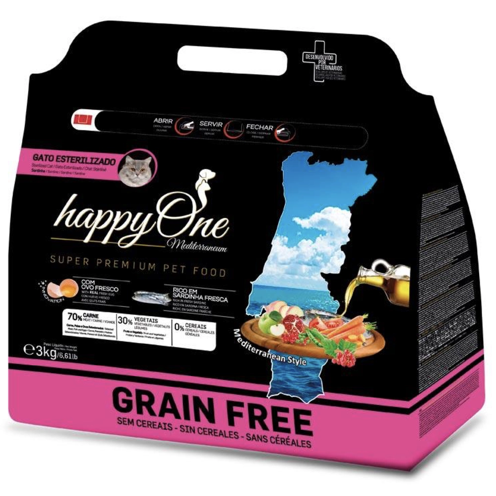 HappyOne Mediterraneum Grain Free Sterilized Cat Fresh Sardine 