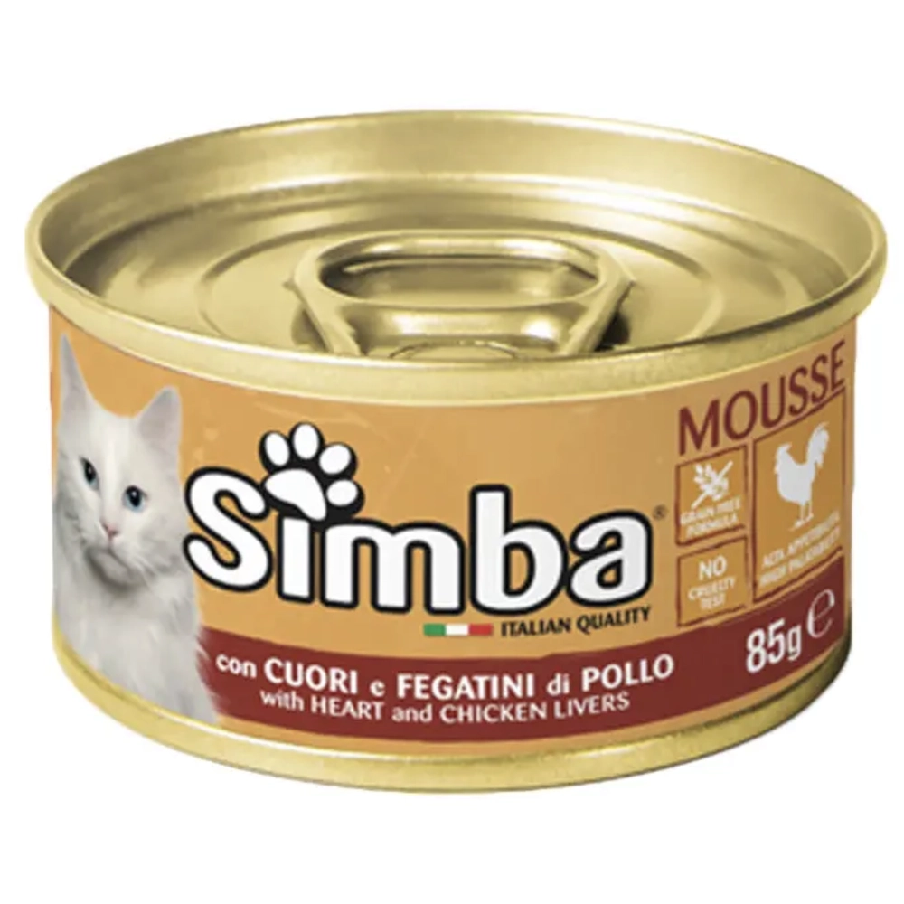 Monge Simba Cat Mousse з курячими серцями та печінкою 