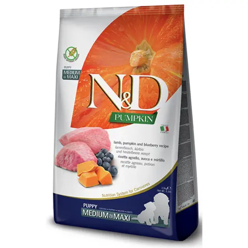 Farmina Dog N&D Grain Free Pumpkin Lamb&Blueberry Puppy Medium&Maxi 