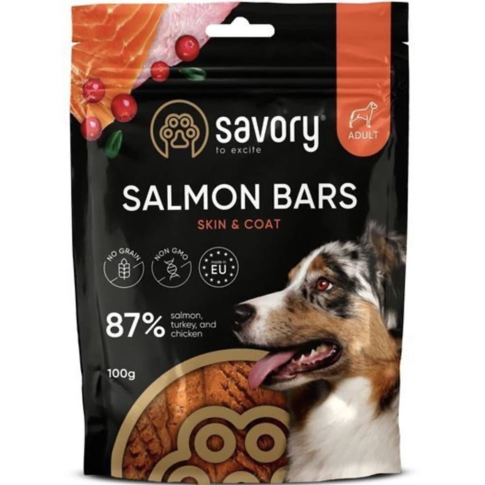 Savory Bars with Salmon Skin & Coat  