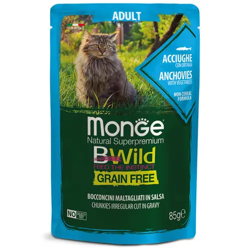 Monge Cat Wet Bwild Grain Free Анчоус з овочами