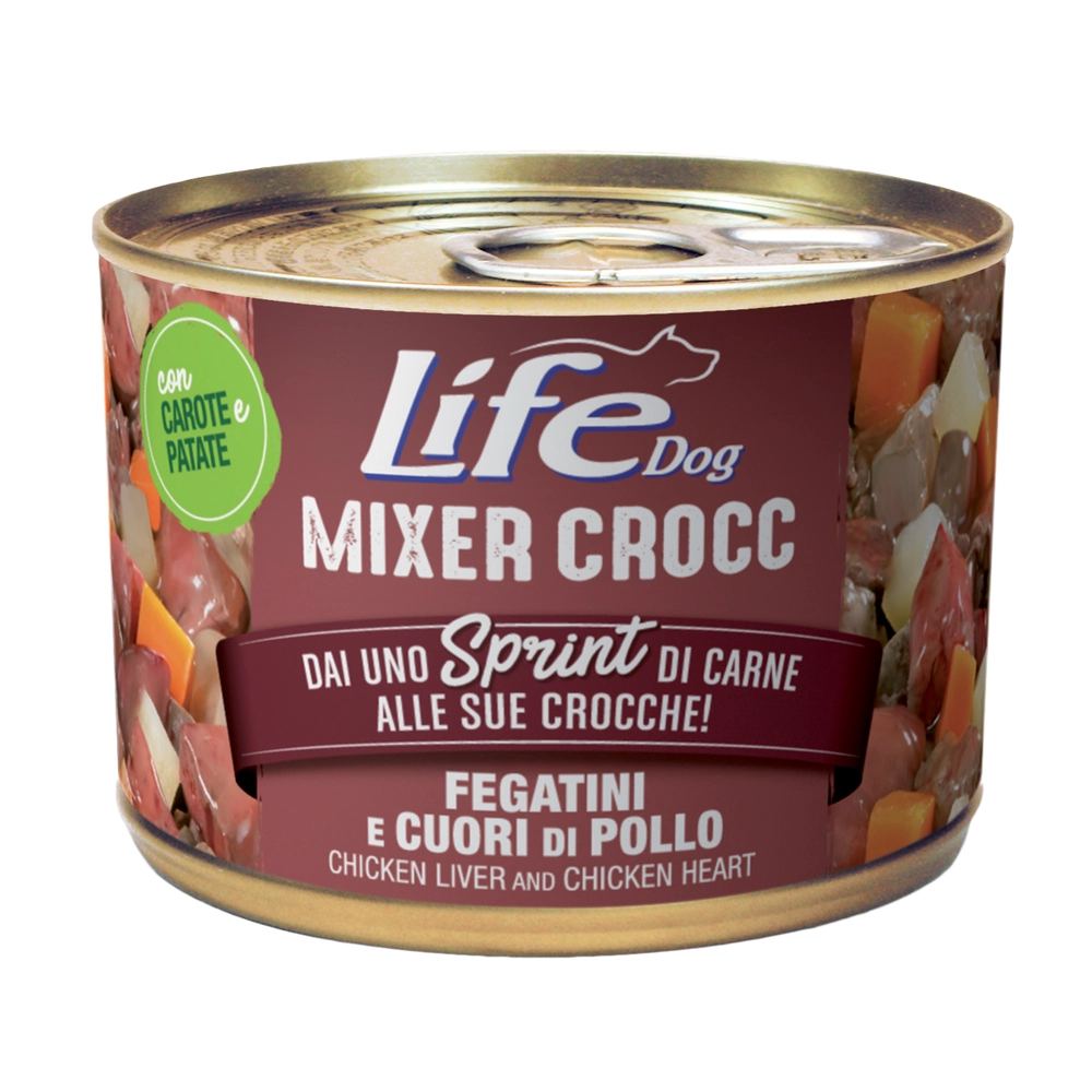 Life Dog Mixer Crocc Куряча печінка та сердечка 