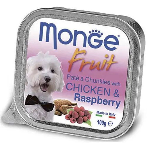 Monge Dog Wet Fruit с курицей и малиной