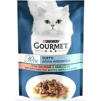 Gourmet Perle Duo Кусочки в подливе с лососем и сайдой  