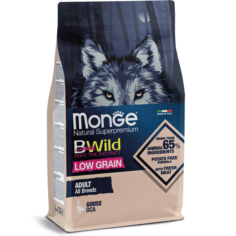 Monge Dog Bwild Low Grain All Breeds Adult Гусак 