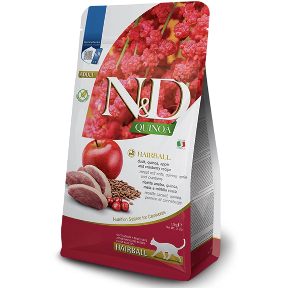 Farmina Cat N&D Quinoa Duck&Apple Hairball Adult 