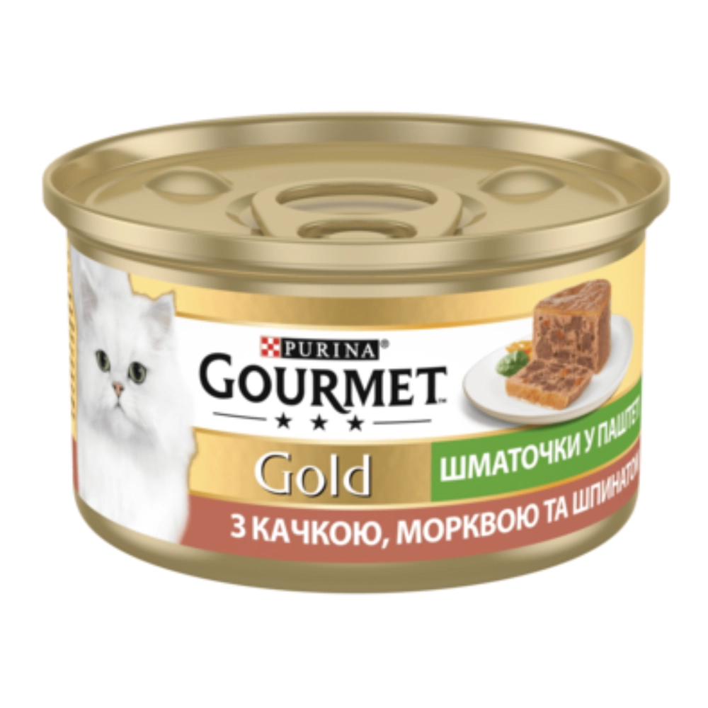 Gourmet Gold Шматочки в паштеті з качкою, морквою та шпинатом 