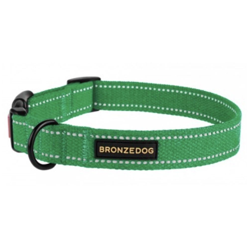 BronzeDog Брезент Ошейник для собак Изумрудный 