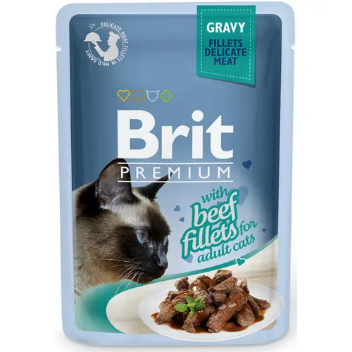 Brit Premium Cat Pouch with Beef Fillets in Gravy
