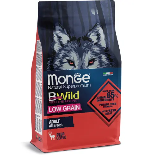 Monge Dog Bwild Low Grain All Breeds Adult Оленина