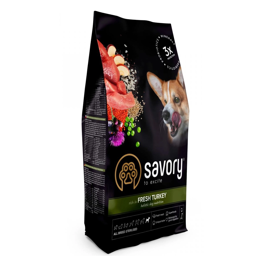 Savory All Breed Sterilised Свіжа індичка 