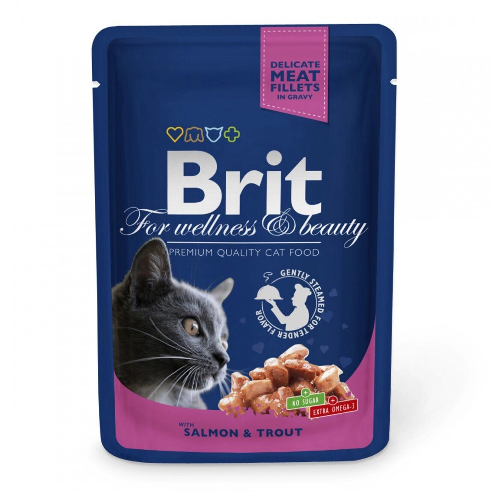 Brit Premium Cat pouch із лососем та фореллю 