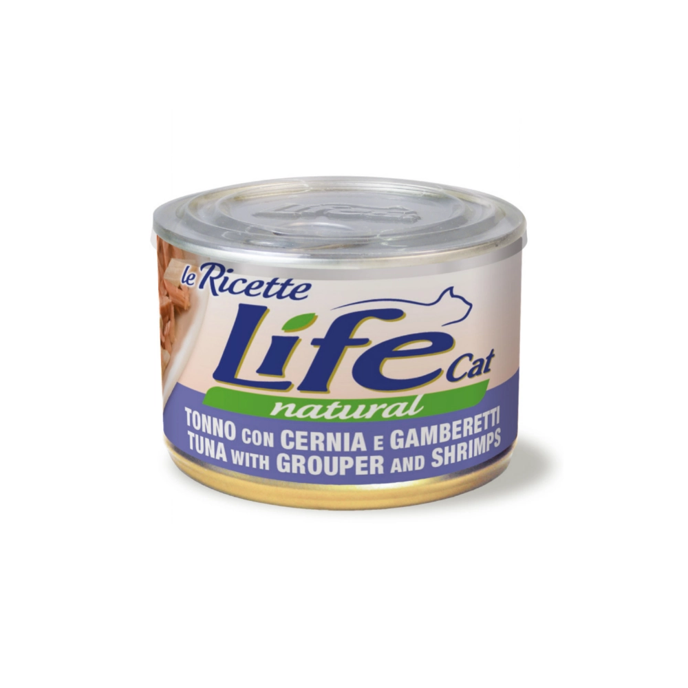 Life Cat Natural Le Ricette Тунец с окунем и креветками 