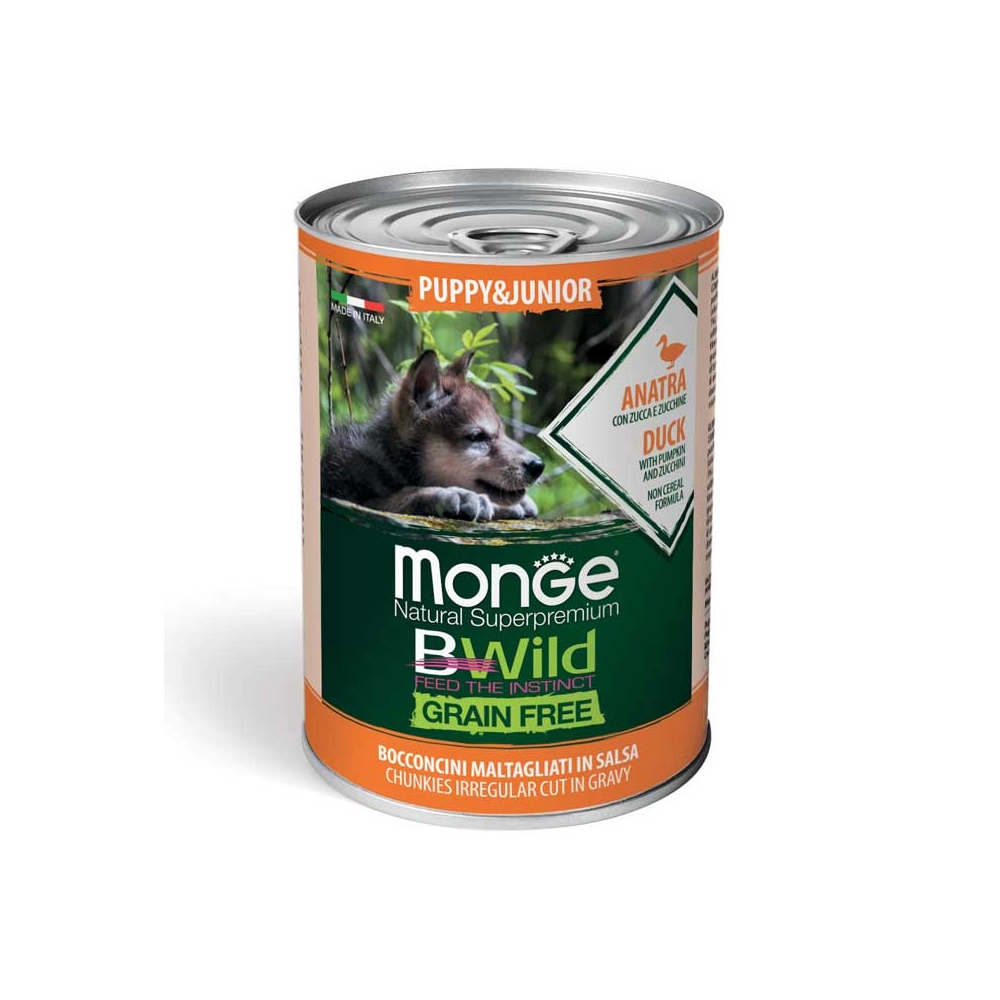 Monge Dog Wet Bwild Grain Free Puppy & Junior Качка з гарбузом і цукіні 