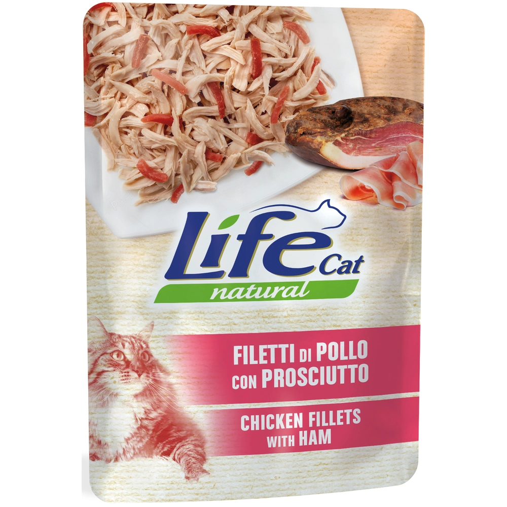 Life Cat Natural Куриное филе с ветчиной 