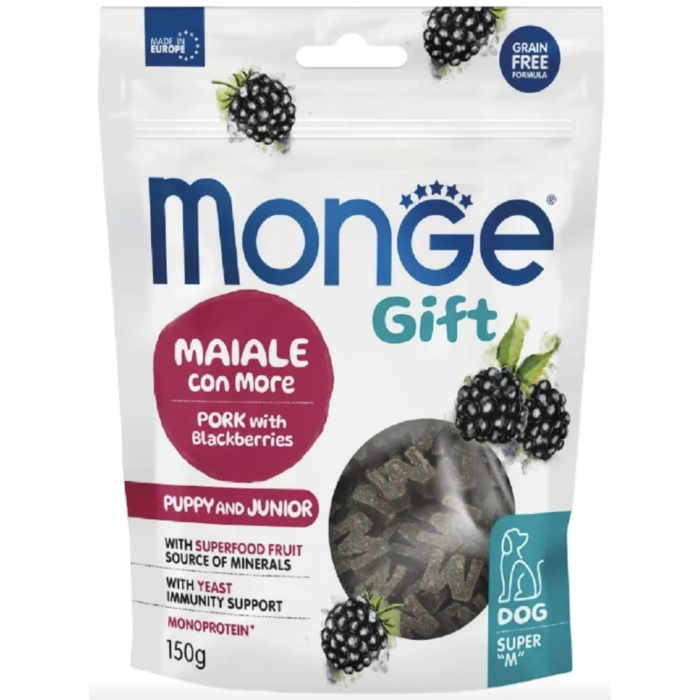 Monge Gift Dog Puppy and Junior Growth support Свинина с ежевикой 