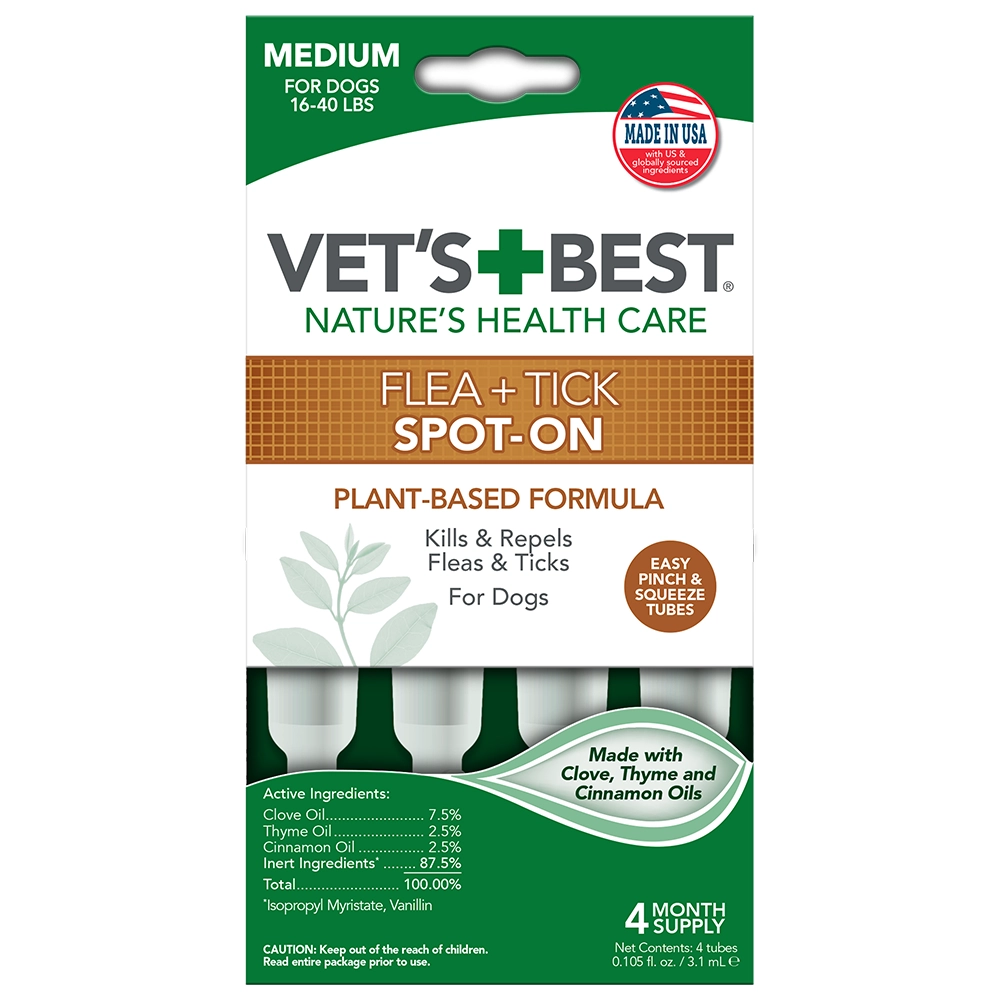 Vet's Best Flea & Tick Spot-On Tubes Medium  