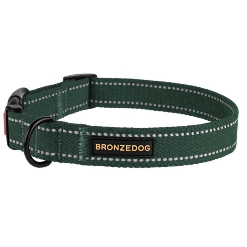 BronzeDog Брезент Нашийник для собак Зелений 