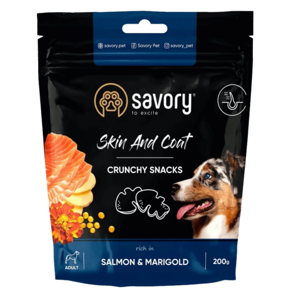 Savory Skin And Coat Crunchy Snacks Лосось та чорнобривці 