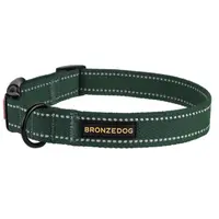 BronzeDog Брезент Нашийник для собак Зелений