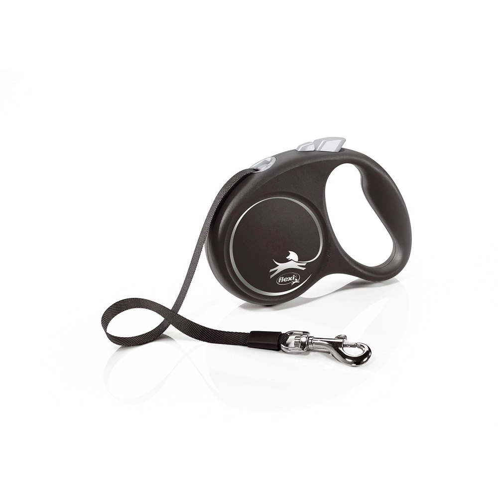 Flexi Black Design S поводок-рулетка для собак до 15 кг (лента 5м) 