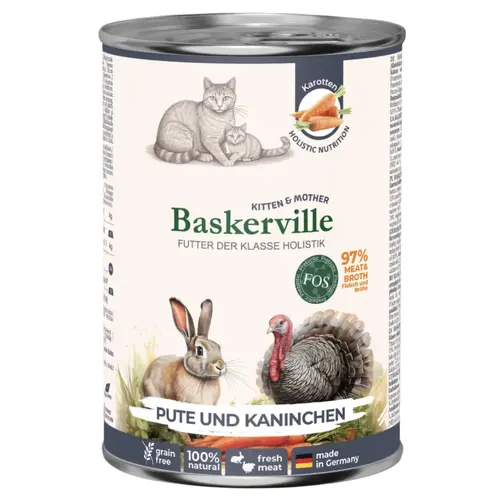Baskerville Kitten & Mother Индейка и кролик