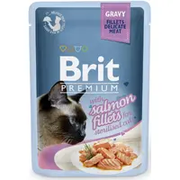 Brit Premium Cat Pouch with Salmon Fillets in Gravy Sterilised 