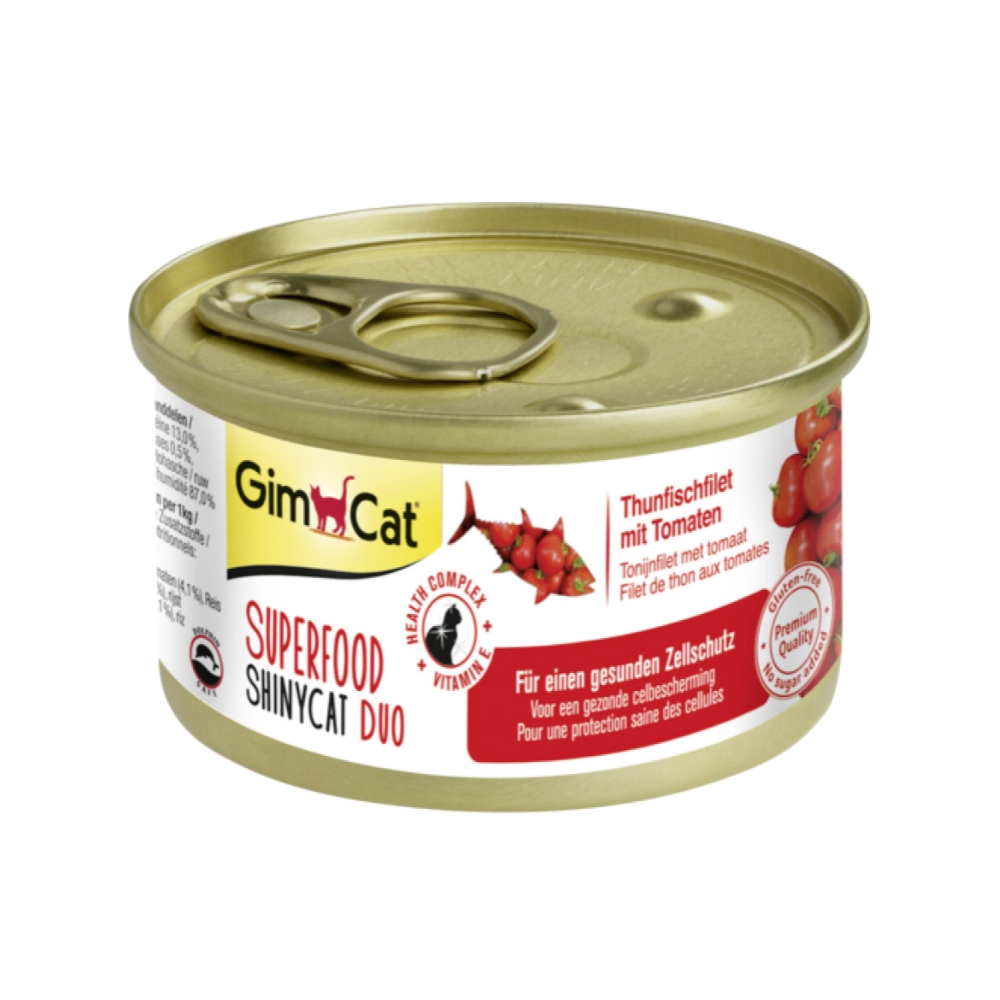 GimCat Superfood ShinyCat Duo Филе тунца с томатами 