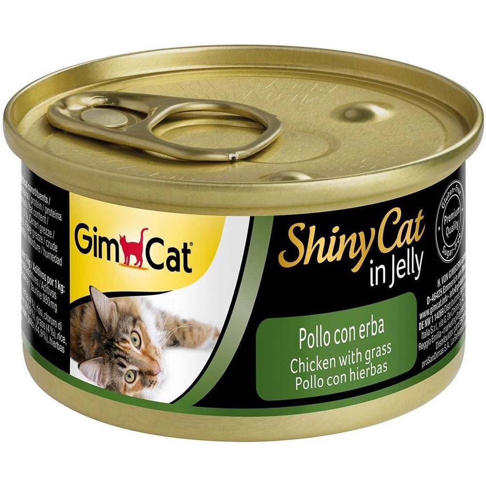 GimCat ShinyCat с курицей и травой 