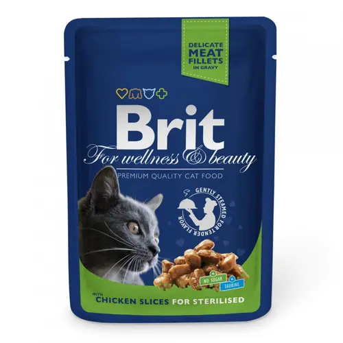 Brit Premium Cat pouches for Sterilised с курицей